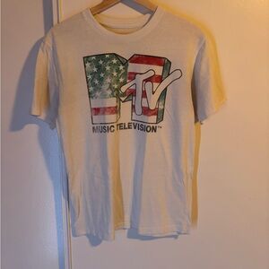 MTV Cream Logo Crewneck Tee